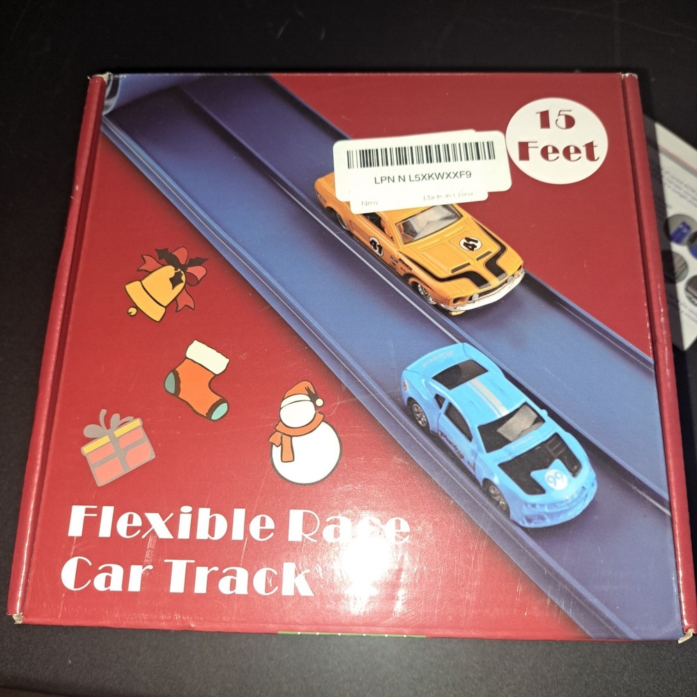 15 Ft Flexible Race Car Track Compatible with Hot Wheels and Diecast 1/64Th Cars